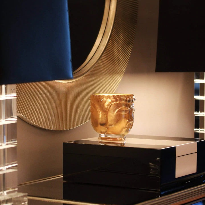 Croesus | Clear Glass Buddha Candle Lined with 24K Gold