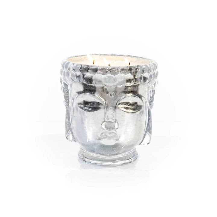 Supernova | Clear Glass Buddha Candle Lined with Pure Silver